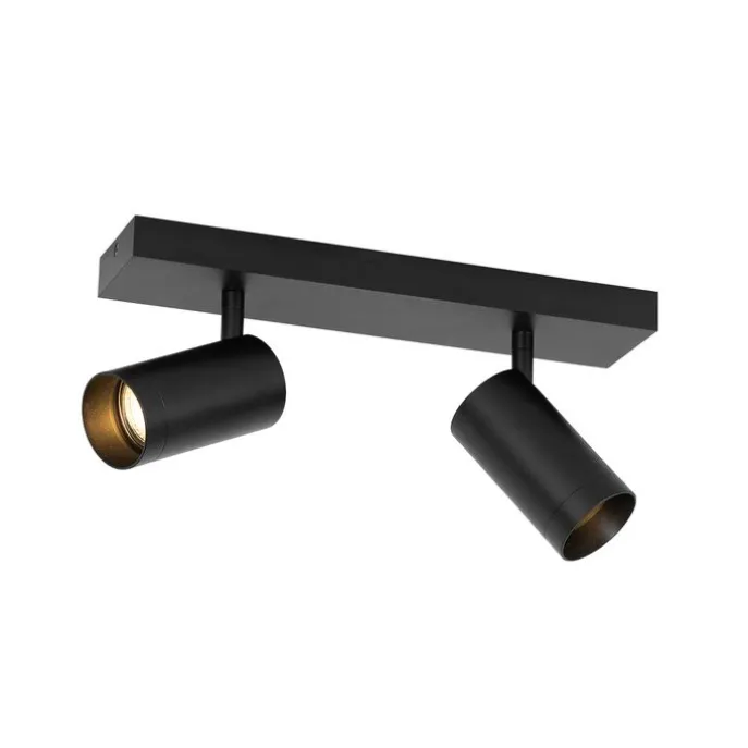 Smart plafondspot zwart verstelbaar 2-lichts incl. 2 Wifi GU10 50mm - Jeana Luxe