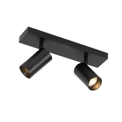 Smart plafondspot zwart verstelbaar 2-lichts incl. 2 Wifi GU10 50mm - Jeana Luxe