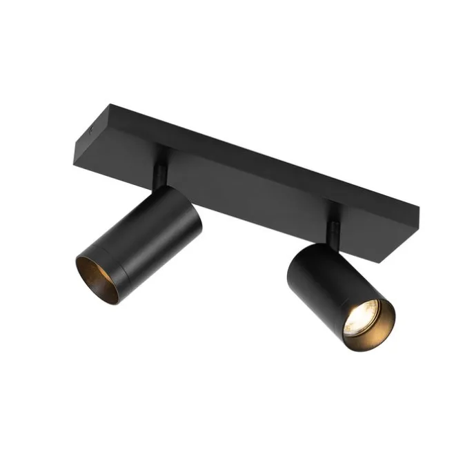 Smart plafondspot zwart verstelbaar 2-lichts incl. 2 Wifi GU10 50mm - Jeana Luxe