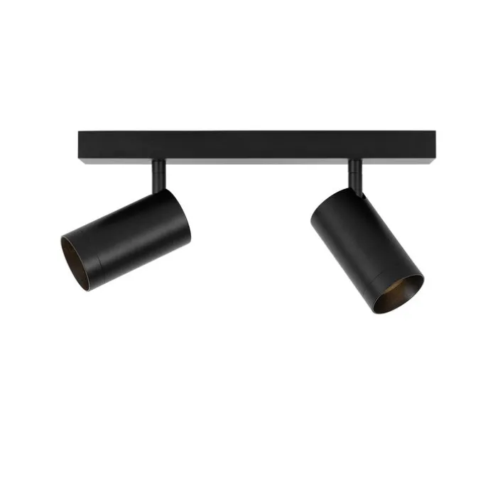 Smart plafondspot zwart verstelbaar 2-lichts incl. 2 Wifi GU10 50mm - Jeana Luxe