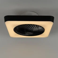 Smart plafondventilator vierkant zwart incl. LED dimbaar - Climo