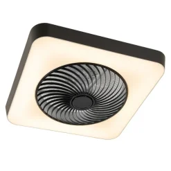 Smart plafondventilator vierkant zwart incl. LED dimbaar - Climo