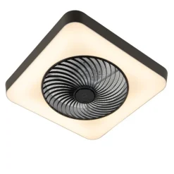 Smart plafondventilator vierkant zwart incl. LED dimbaar - Climo