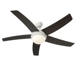 Smart plafondventilator wit met hout print 132cm incl. LED dimbaar met afstandsbediening - Cool