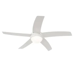 Smart plafondventilator wit met hout print 132cm incl. LED dimbaar met afstandsbediening - Cool