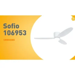 Smart plafondventilator wit 132cm incl. LED dimbaar met afstandsbediening - Sofio