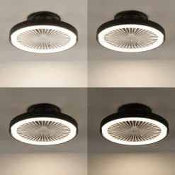 Smart plafondventilator zwart 54cm incl. LED dimbaar met afstandsbediening - Dave