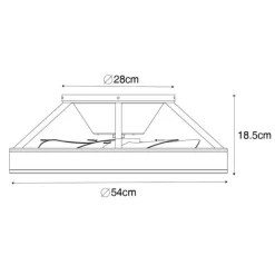 Smart plafondventilator zwart 54cm incl. LED dimbaar met afstandsbediening - Dave