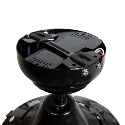 Smart plafondventilator zwart met hout print 132cm incl. LED dimbaar met afstandsbediening - Cool