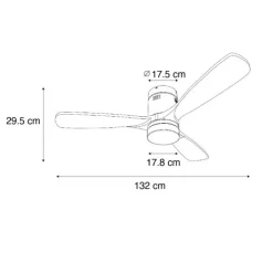 Smart plafondventilator zwart 132cm incl. LED dimbaar met afstandsbediening - Sofia