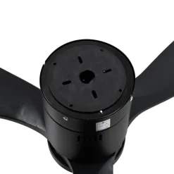 Smart plafondventilator zwart 132cm incl. LED dimbaar met afstandsbediening - Sofia