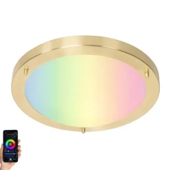 Smart plafonnière goud 31 cm IP44 incl. Wifi A60 - Yuma