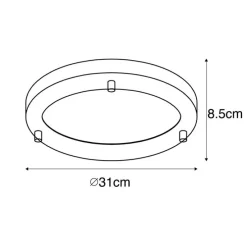 Smart plafonnière goud 31 cm IP44 incl. Wifi A60 - Yuma