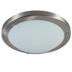 Smart plafonnière staal 31 cm incl. WiFi A60 IP44 - Yuma