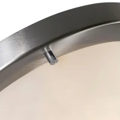 Smart plafonnière staal 31 cm incl. WiFi A60 IP44 - Yuma