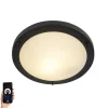 Smart plafonnière zwart 31 cm incl. WiFi A60 IP44 - Yuma