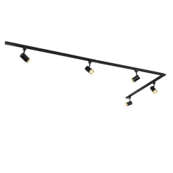 Smart railsysteem met 5 spots zwart goud 1-fase incl. 5 Wifi GU10 50mm - Iconic Jeana