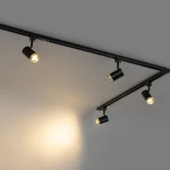 Smart railsysteem met 5 spots zwart goud 1-fase incl. 5 Wifi GU10 50mm - Iconic Jeana