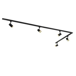 Smart railsysteem met 5 spots zwart goud 1-fase incl. 5 Wifi GU10 50mm - Iconic Jeana