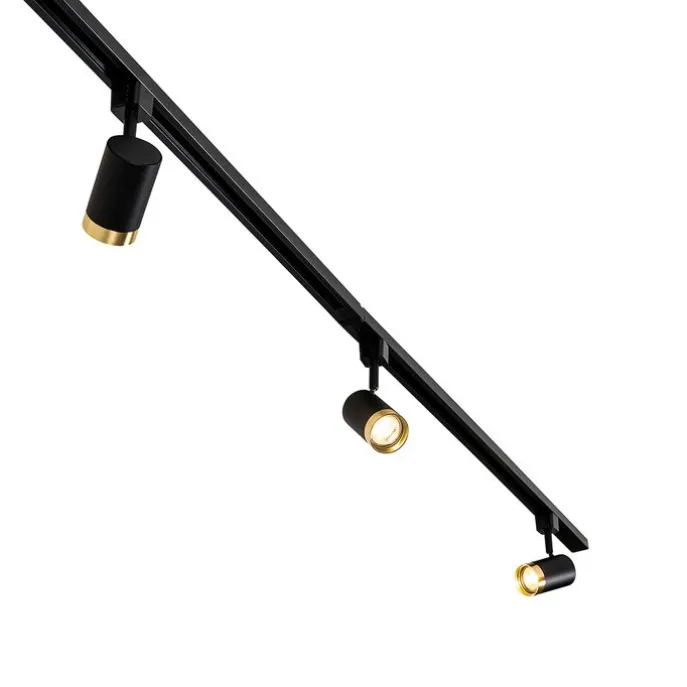 Smart railsysteem met 5 spots zwart goud 1-fase incl. 5 Wifi GU10 50mm - Iconic Jeana