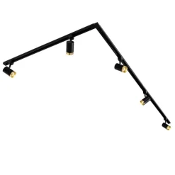 Smart railsysteem met 5 spots zwart goud 1-fase incl. 5 Wifi GU10 50mm - Iconic Jeana