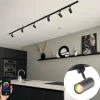 Smart railsysteem met 6 spots zwart 1-fase 300cm - Iconic Jeana