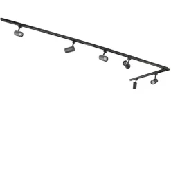 Smart railsysteem met 6 spots zwart 1-fase 300cm - Iconic Jeana