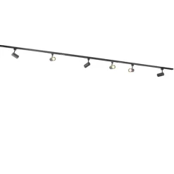 Smart railsysteem met 6 spots zwart 1-fase 300cm - Iconic Jeana