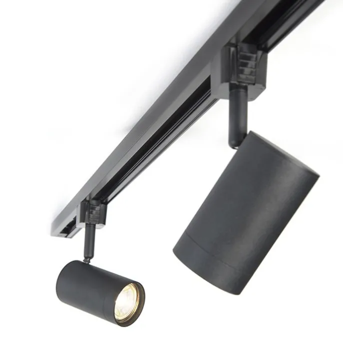 Smart railsysteem met 6 spots zwart 1-fase 300cm - Iconic Jeana