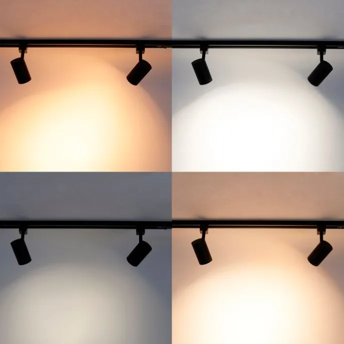 Smart railsysteem zwart 3 spots en hanglamp 1-fase - Iconic Cavalux Jeana