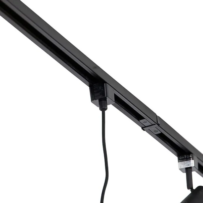 Smart railsysteem zwart 3 spots en hanglamp 1-fase - Iconic Cavalux Jeana