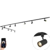 Smart railsysteem zwart 1-fase 10-lichts incl. Wifi GU10 - Iconic Jeana