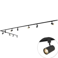 Smart railsysteem zwart 1-fase 10-lichts incl. Wifi GU10 - Iconic Jeana