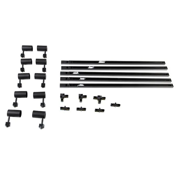 Smart railsysteem zwart 1-fase 10-lichts incl. Wifi GU10 - Iconic Jeana