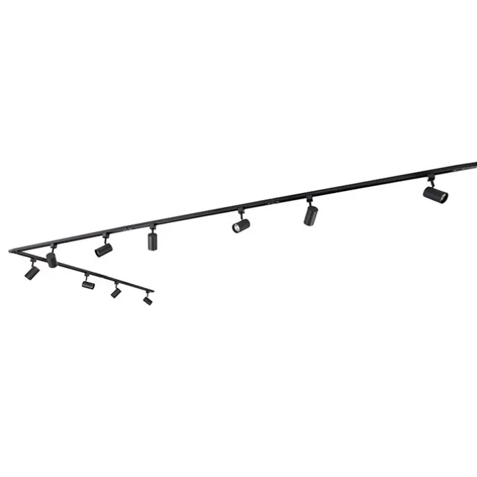 Smart railsysteem zwart 1-fase 10-lichts incl. Wifi GU10 - Iconic Jeana