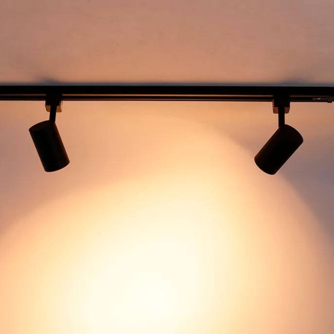 Smart railsysteem zwart incl. 3 WiFi GU10 1-fase - Iconic Jeana