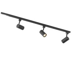 Smart railsysteem zwart incl. 3 WiFi GU10 1-fase - Iconic Jeana