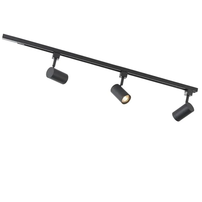 Smart railsysteem zwart incl. 3 WiFi GU10 1-fase - Iconic Jeana