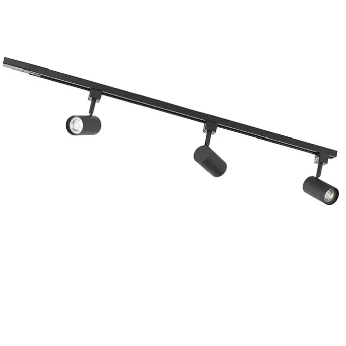 Smart railsysteem zwart incl. 3 WiFi GU10 1-fase - Iconic Jeana