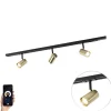 Smart railsysteem zwart met goud 1-fase 3-lichts incl. Wifi GU10 - Iconic Jeana