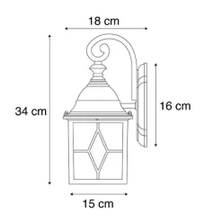 Smart romantische buitenwandlamp brons incl. Wifi A60 - London