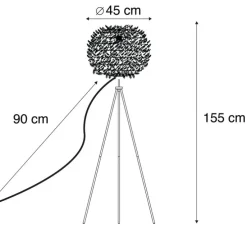Smart romantische vloerlamp wit incl. Wifi A60 - Feather