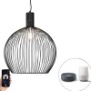 Smart ronde hanglamp zwart 50 cm incl. Wifi G95 - Dos