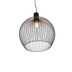 Smart ronde hanglamp zwart 50 cm incl. Wifi G95 - Dos