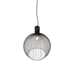 Smart ronde hanglamp zwart 50 cm incl. Wifi G95 - Dos