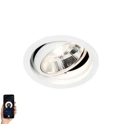 Smart Ronde inbouwspot wit verstelbaar incl. Wifi GU10 111m - Chuck 111