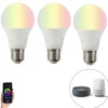 Smart set van 3 E27 RGBW LED lamp A60 9W 800 lm 2200-4000K