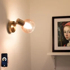 Smart spot goud met roze glas incl. 3 Wifi P45 - Vidro