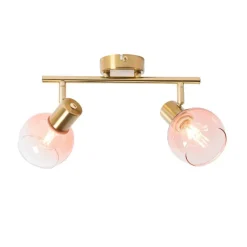 Smart spot goud met roze glas incl. 2 Wifi P45 - Vidro