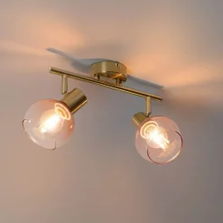 Smart spot goud met roze glas incl. 2 Wifi P45 - Vidro